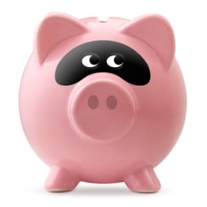 masked piggy bank