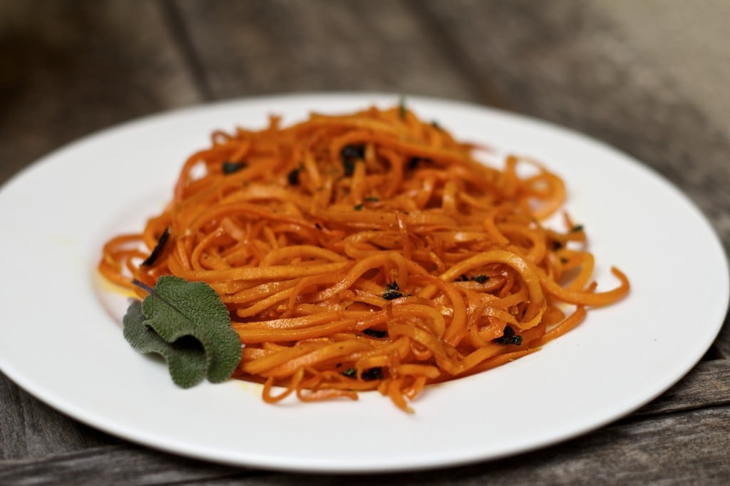 Paleo-riffic Sweet Potato Noodles with Crispy Sage