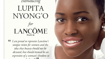 lupita, lancome, makeup, black skin, black woman, beautiful, cover girl, contract, European beauty standards, model, trend, style, fashion, products, money, consumer,