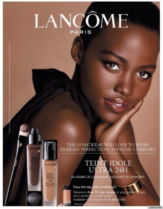 LUPITA-NYONGO-LANCOME, makeup, marketing, advertisement, beauty, black woman, dark skinned woman, campaign,