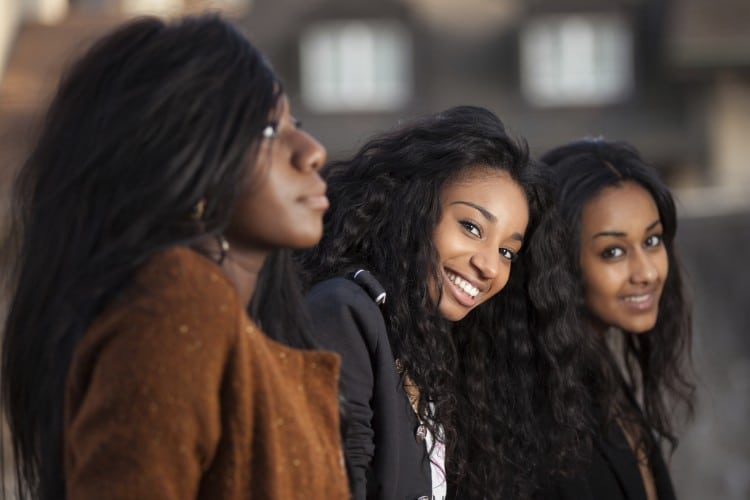 Portrait  of happy youngs african american teenage girl